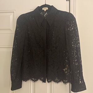 L'Agence Jenica Lace Long-Puffed Sleeve Blouse